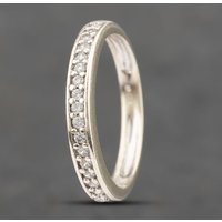 Pre-Owned 9ct White Gold Cubic Zirconia Half Eternity Ring 41103474