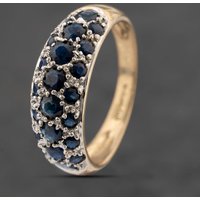 Pre-Owned 9ct Yellow Gold Sapphire Pave Style Band Ring 41103493