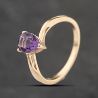 Pre-Owned 9ct Yellow Gold Amethyst Pear Shape Dress Ring 41103843