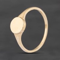 Second Hand Vintage Yellow Gold Plain Round Signet Ring 41104889
