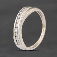 Second Hand 9ct White Gold Cubic Zirconia Half Eternity Ring 41104906