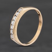 Second Hand 9ct Yellow Gold Cubic Zirconia Channel Set Half Eternity Ring 41104914