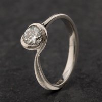 Pre-Owned Platinum 0.56ct Brilliant Cut Mastercut Diamond Twist Solitaire Ring 4112159