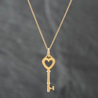 Pre-Owned 18ct Yellow Gold Tiffany and Co. Key Pendant and 16 Inch Trace Chain 41141844