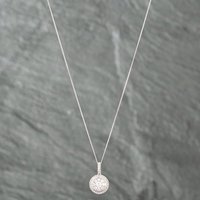 Pre-Owned 9ct Yellow Gold Brilliant Cut Diamond Round Pendant and 18 Inch Curb Chain 41142037