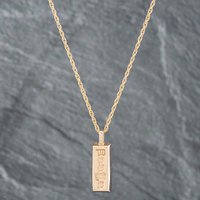 Pre-Owned 9ct Yellow Gold Ingot Pendant and 20 Inch Prince Of Wales Chain 41142095