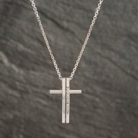 Pre-Owned 18ct White Gold Brilliant Cut Diamond Split Pendant and 18 Inch Trace Chain 41142249