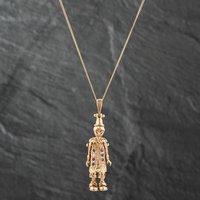 Pre-Owned 9ct Yellow Gold Cubic Zirconia Clown Pendant and 19 Inch Curb Chain 41142263
