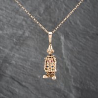 Pre-Owned 9ct Yellow Gold Cubic Zirconia Movable Clown Pendant and 18 Inch Belcher Chain 41142668