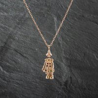Pre-Owned 9ct Yellow Gold Cubic Zirconia Clown Gemstone Pendant and 19 Inch Trace Chain 41142808