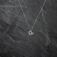 Pre-Owned White Gold Diamond and Tanzanite Open Heart Pendant and 18 Inch Curb Chain 41142810