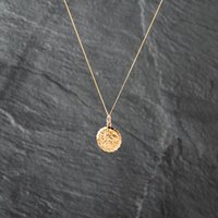 Pre-Owned 9ct Yellow Gold Small Double Sided St Christopher Pendant and 18 Inch Curb Chain 41142907