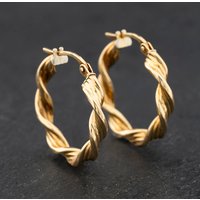 Second Hand Yellow Gold Twist Hoop Earrings 41174725