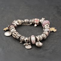 Second Hand Pandora Silver Multi Stone Full Assorted Charms & 7.5 Inch Charm Bracelet 41251638