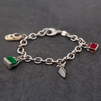 Pre-Owned 9ct White Gold Hand Bags and Shoes 7.5 Inch Charm Bracelet 41281154