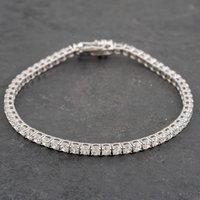 Pre-Owned 9ct White Gold Cubic Zirconia 7.5 Inch Tennis Bracelet 41281474