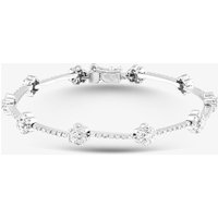 Pre-Owned 14ct White Gold 1.85ct Diamond Set Cluster and Bar 7 Inch Bracelet 41281482