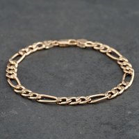 Second Hand 9ct Yellow Gold 7.5 Inch Figaro Chain Bracelet 41282027