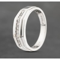 Pre-Owned 9ct White Gold 0.25ct Brilliant Cut Diamond Channel Set Band Ring 41341643