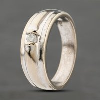 Pre-Owned 9ct White Gold Tension Set Single Stone Signet Ring 41342023