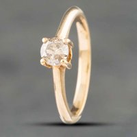 Pre-Owned 9ct Yellow Gold Brilliant Cut Diamond Solitaire Ring 41381106