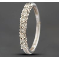 Pre-Owned 9ct White Gold 0.33ct Brilliant Cut Diamond Half Eternity Ring 41381107