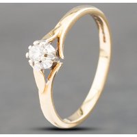 Pre-Owned 9ct Yellow Gold 0.10ct Brilliant Cut Diamond Solitaire Ring 41382403