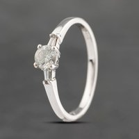 Pre-Owned 9ct White Gold 0.33ct Brilliant Cut Diamond Shoulder Set Solitaire Ring 41382481