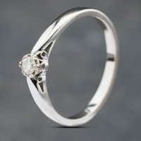 Pre-Owned 18ct White Gold 0.10ct Brilliant Cut Diamond Solitaire Ring 41382563