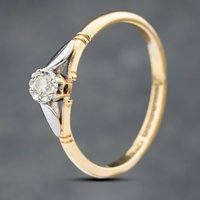 Pre-Owned 18ct Yellow Gold 0.05ct Brilliant Cut Diamond Solitaire Ring 41382564