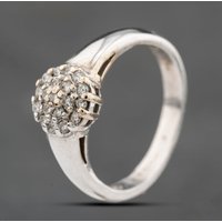 Pre-Owned 18ct White Gold 0.20ct Brilliant Cut Diamond Cluster Ring 41382589