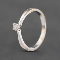 Pre-Owned 14ct White Gold 0.10ct Brilliant Cut Diamond Solitaire Ring 41382957