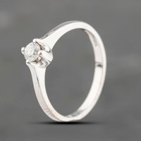 Pre-Owned 9ct White Gold 0.15ct Brilliant Cut Diamond Solitaire Ring 41383128