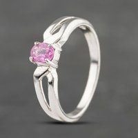 Pre-Owned 9ct White Gold Pink Sapphire Dress Ring 41383196