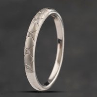 Pre-Owned 9ct White Gold 0.10ct Diamond Band Ring 41383255