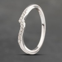 Pre-Owned 9ct White Gold 0.08ct Brilliant Cut Diamond Shaped Ring 41383260