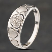 Pre-Owned 9ct White Gold 0.10ct Diamond Band Ring 41383268