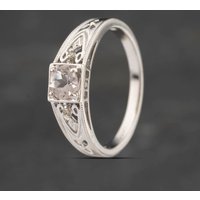 Pre-Owned 9ct White Gold Amethyst and Diamond Dress Ring 41383308