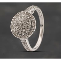 Pre-Owned 9ct White Gold 0.50ct Diamond Large Round Cluster Ring 41383334