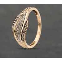 Pre-Owned 9ct Yellow Gold 0.25ct Diamond Set Dress Ring 41383349