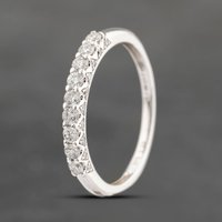 Pre-Owned 9ct White Gold 0.33ct Brilliant Cut Diamond Half Eternity Ring 41383377