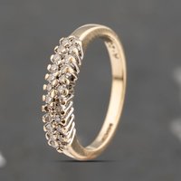 Pre-Owned 9ct Yellow Gold 0.20ct Diamond Two Row Ring 41383430