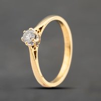 Pre-Owned 9ct Yellow Gold 0.25ct Brilliant Cut Diamond Solitaire Ring 41383514