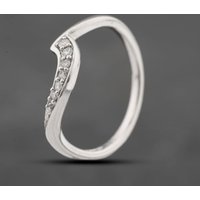 Pre-Owned 9ct White Gold 0.08ct Brilliant Cut Diamond Shaped Ring 41383524