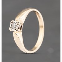 Pre-Owned 9ct Yellow Gold 0.05ct Brilliant Cut Diamond Solitaire Ring 41383583