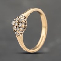 Pre-Owned 9ct Yellow Gold Brilliant Cut Diamond Cluster Ring 41383613