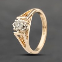 Pre-Owned 9ct Yellow Gold 0.15ct Brilliant Cut Diamond Solitaire Ring 41383646