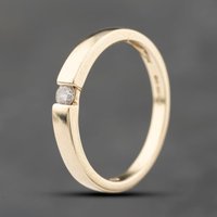 Pre-Owned 9ct Yellow Gold 0.09ct Brilliant Cut Diamond Solitaire Ring 41383802