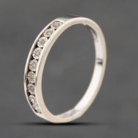 Pre-Owned 9ct White Gold 0.05ct Diamond Half Eternity Ring 41383837