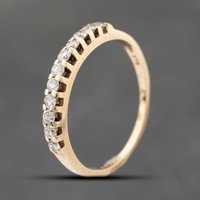 Pre-Owned 9ct Yellow Gold 0.25ct Brilliant Cut Diamond Half Eternity Ring 41383839